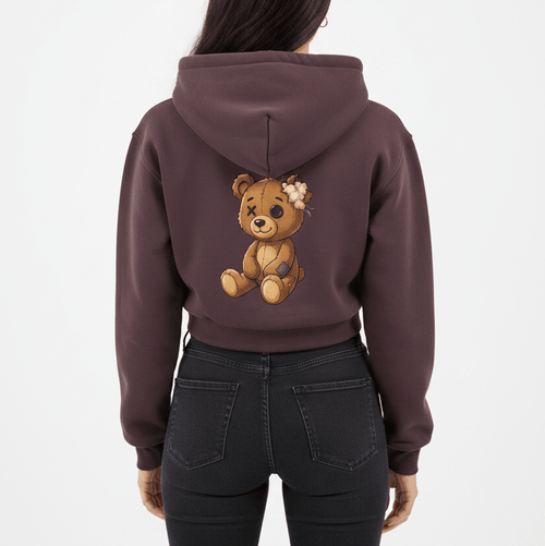 Crop Hoodie Womens By Munchi Bears - Munchi Bears