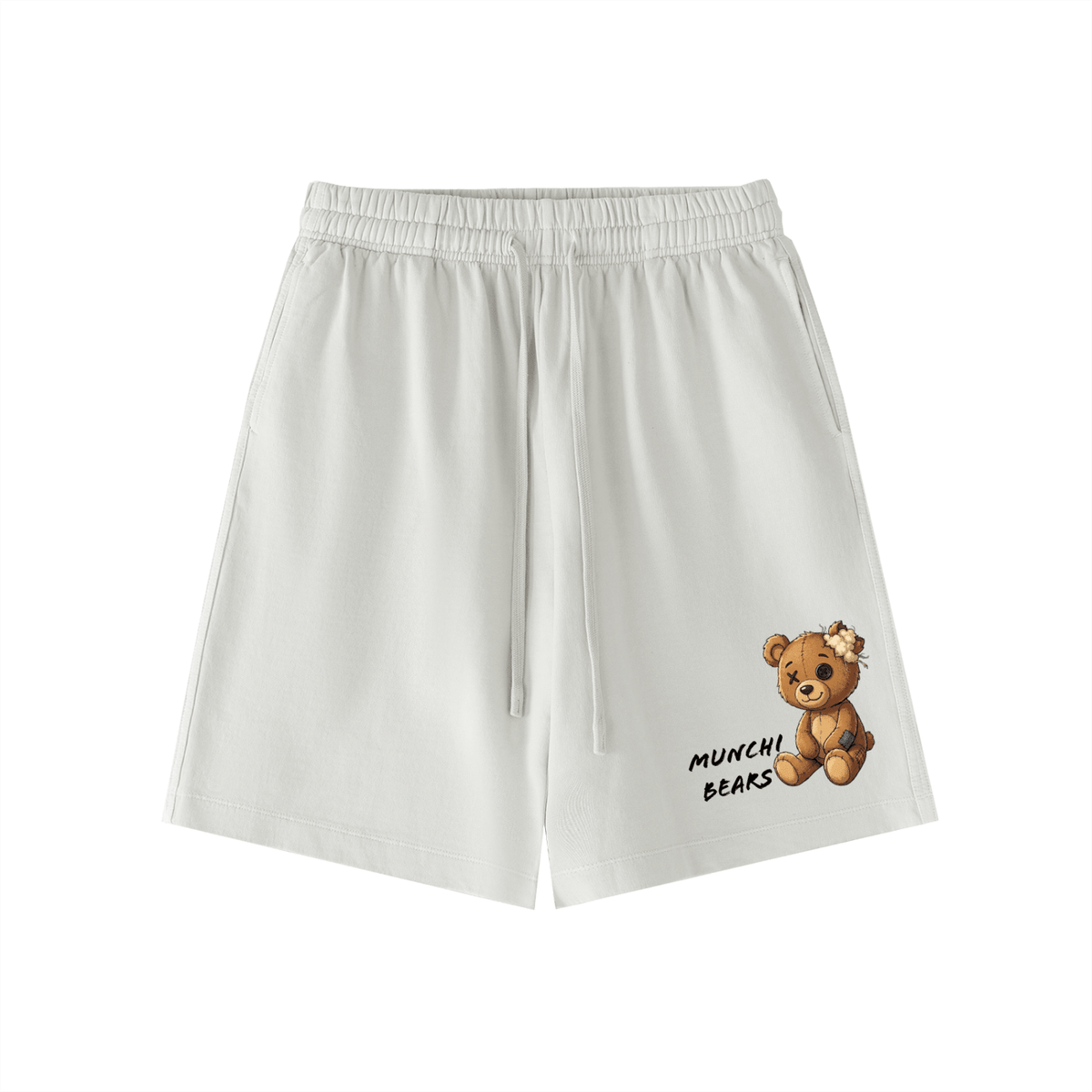 Munchi Bears Vintage Wash Heavyweight Cotton Shorts - Munchi Bears
