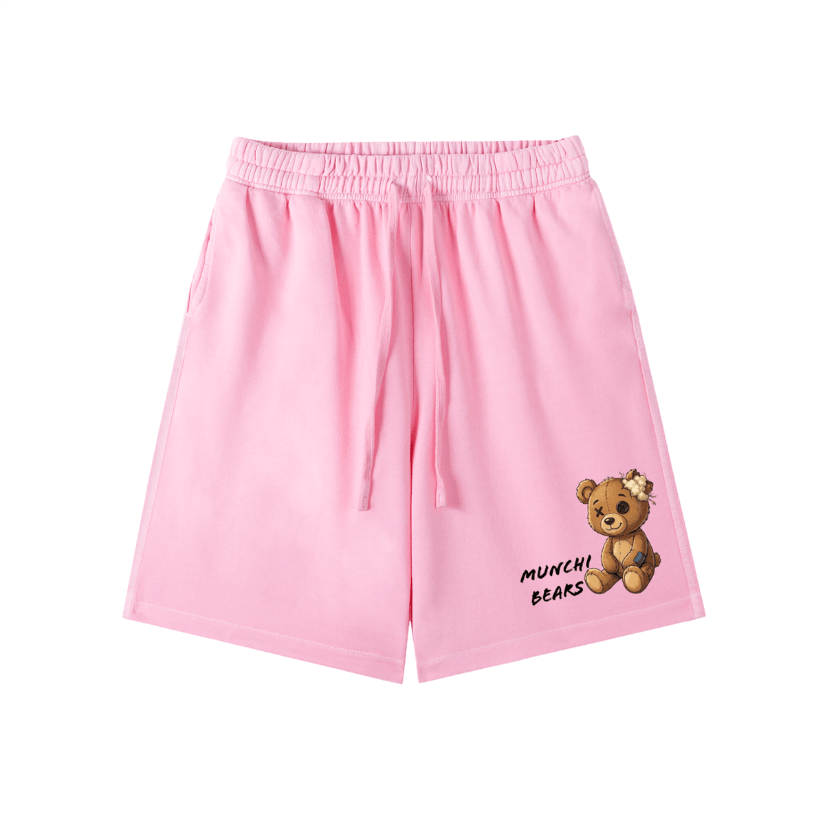 Munchi Bears Vintage Wash Heavyweight Cotton Shorts - Munchi Bears