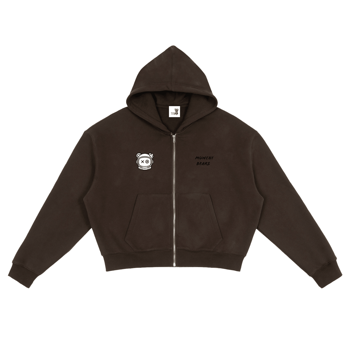 Munchi in Space Fleece Zip Hoodie Pre-order Brown | Munchibears Space Club - Munchi Bears
