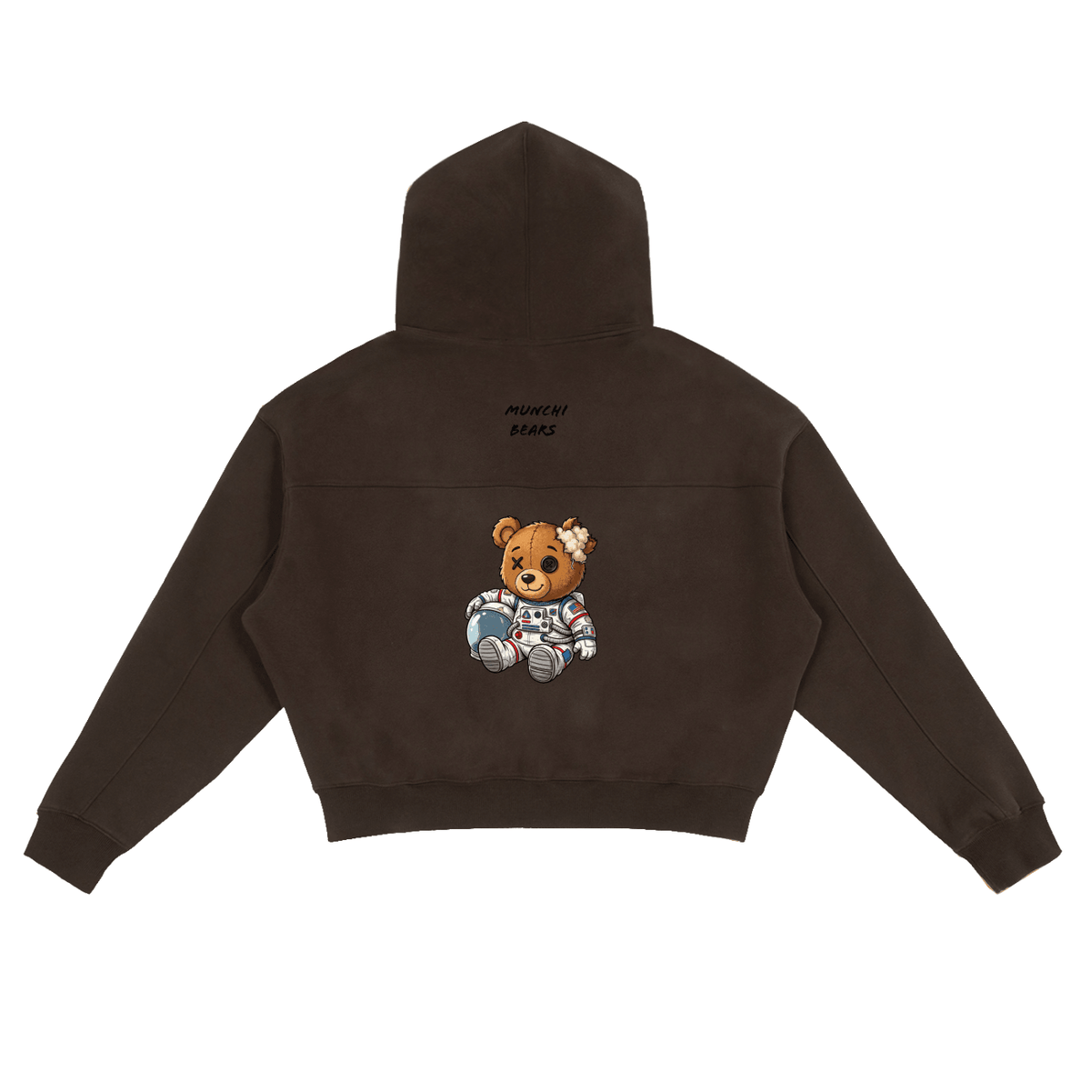 Munchi in Space Fleece Zip Hoodie Pre-order Brown | Munchibears Space Club - Munchi Bears