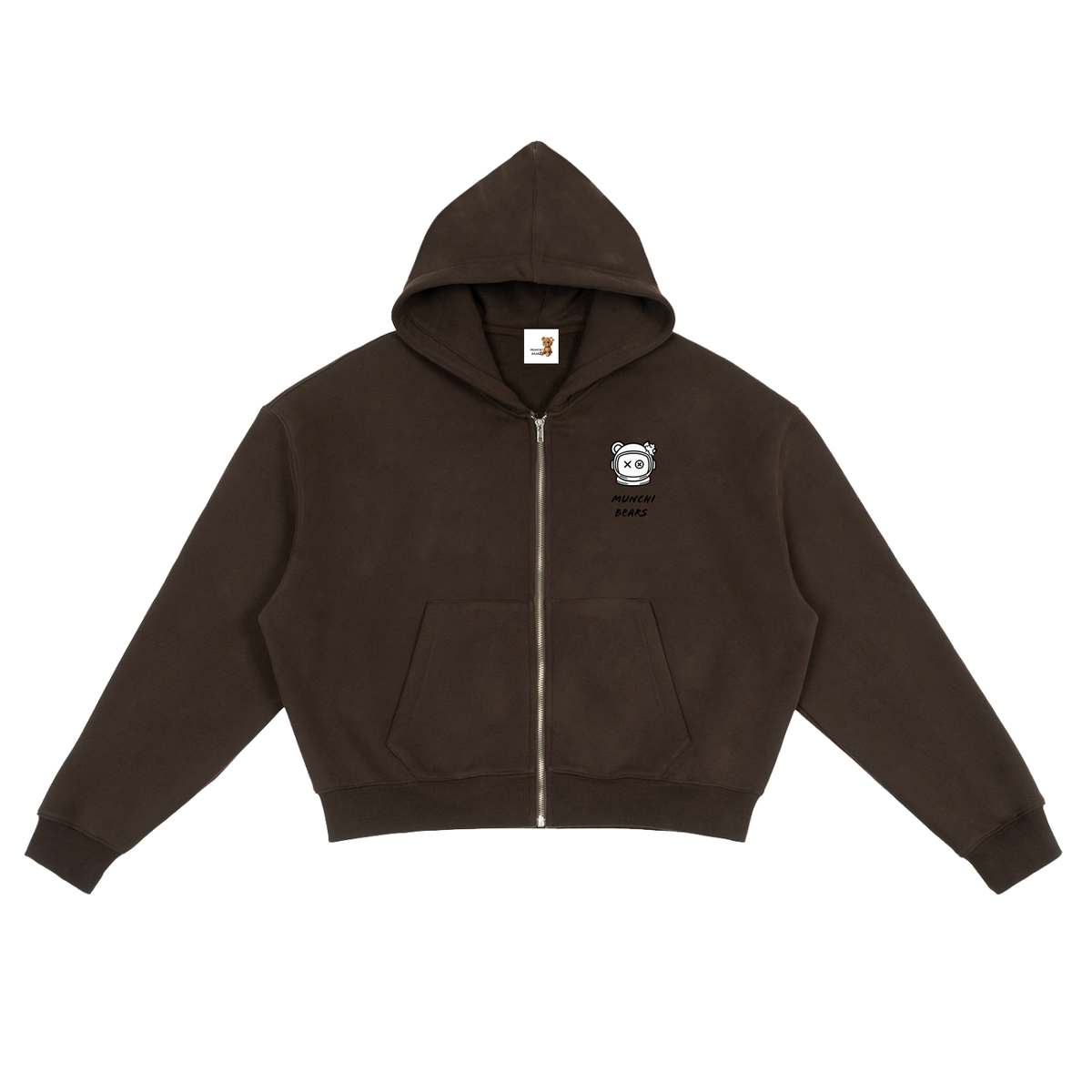 Munchi in Space Fleece Zip Hoodie Pre-order Brown | Munchibears Space Club - Munchi Bears