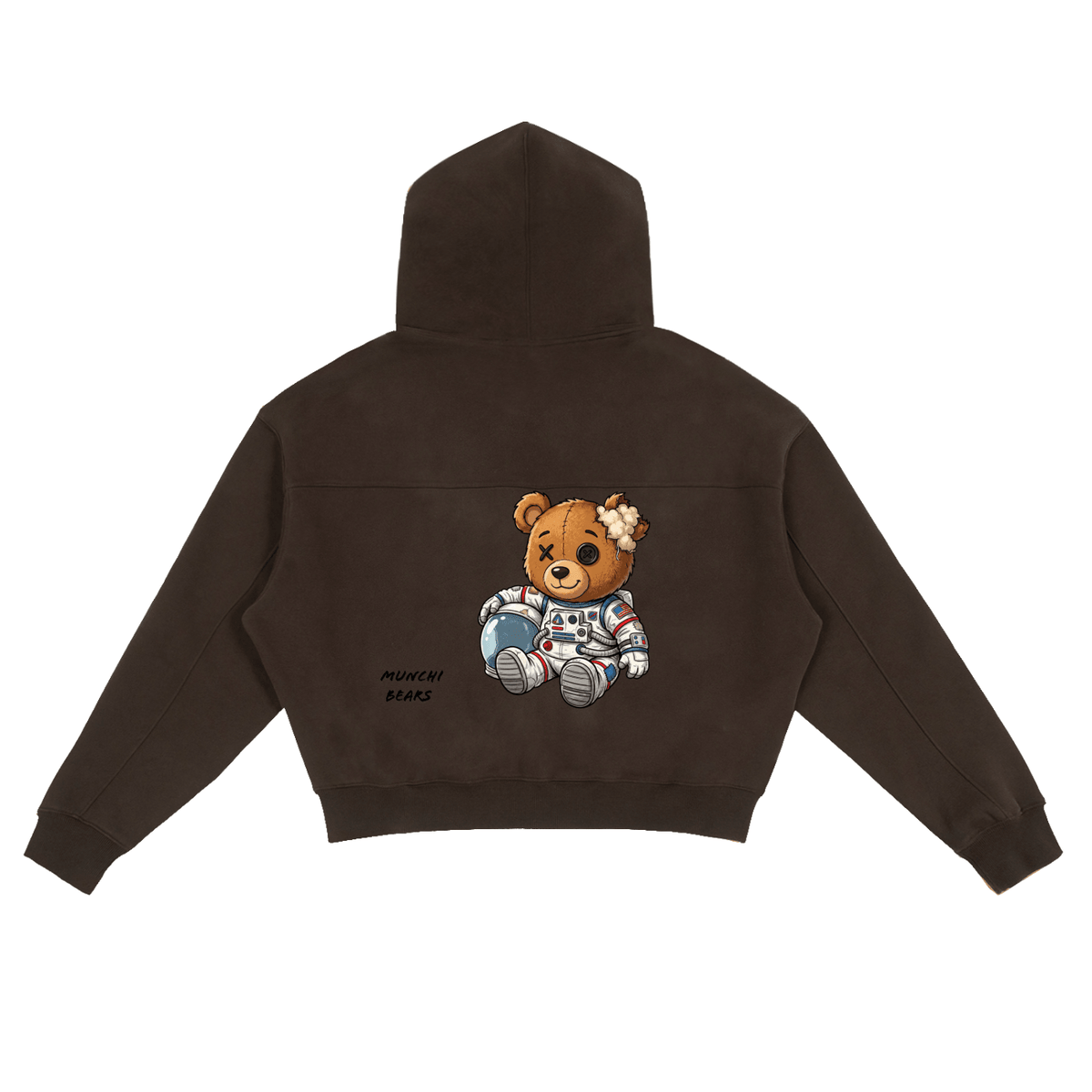 Munchi in Space Fleece Zip Hoodie Pre-order Brown | Munchibears Space Club - Munchi Bears