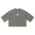 Munchi in Space Waffle Boxy Tee Pre-order Grey | Munchibears Space Club - Munchi Bears
