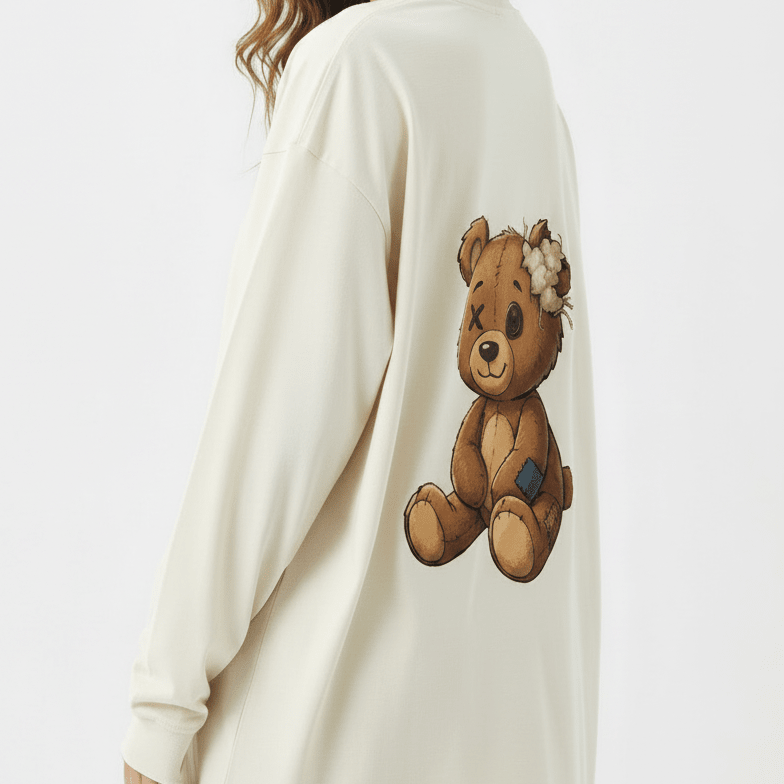 Oversized Unisex Long Sleeve T-Shirt By Munchi Bears - Munchi Bears