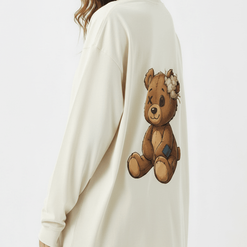 Oversized Unisex Long Sleeve T-Shirt By Munchi Bears - Munchi Bears